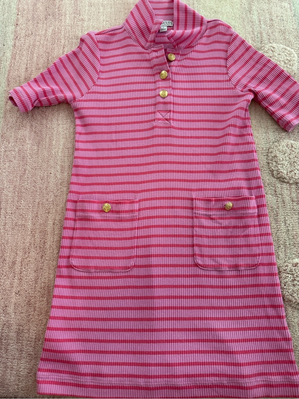 J. Crew Pink and Red Striped Knit Dress